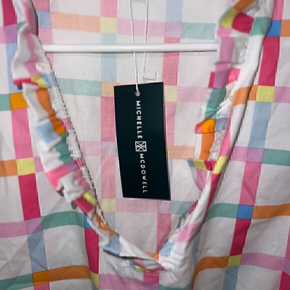 NEW W/ TAGS Michelle McDowell: Lennon Ruffle Blouse - Look Me Up Multi - Size S - Picture 4 of 8